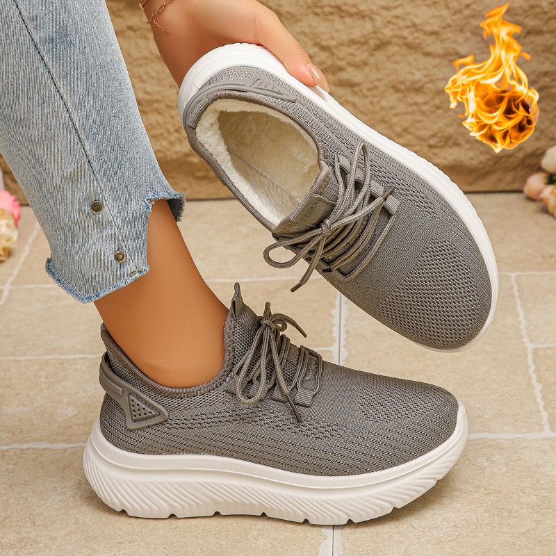 2027 Baskets de marche d'extér - Knit Fabric Lace Up Sneakers avis et prix