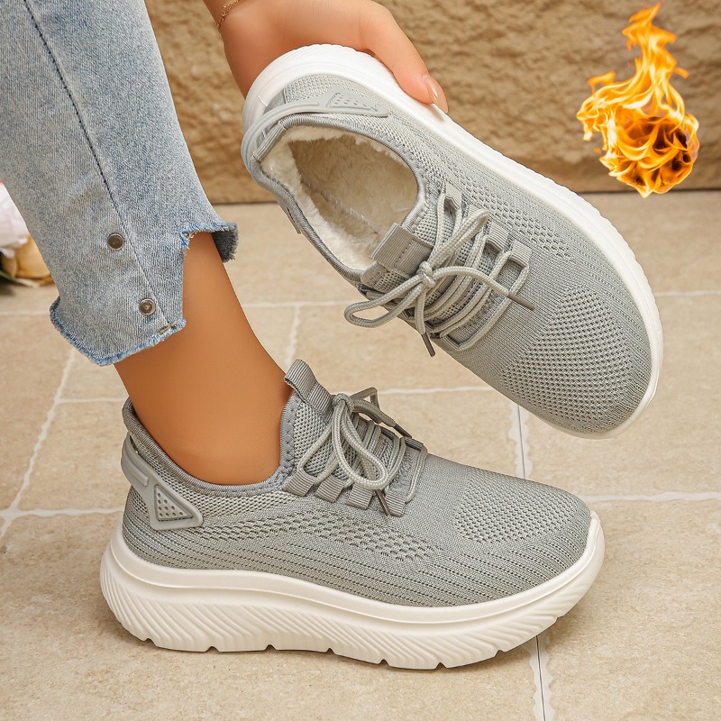 2027 Baskets de marche d'extér - Knit Fabric Lace Up Sneakers avis et prix